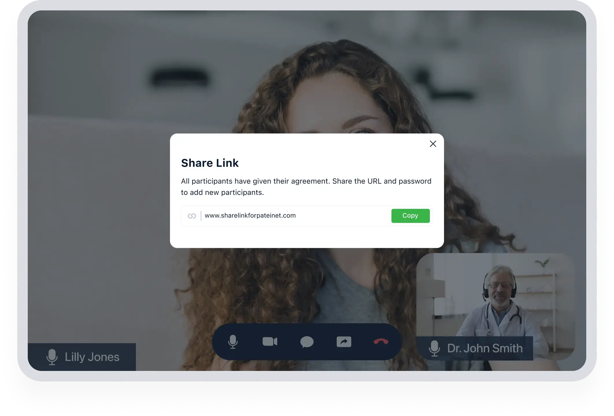 Приглашайте новых участников во время звонка, сгенерировав ссылку и пароль.